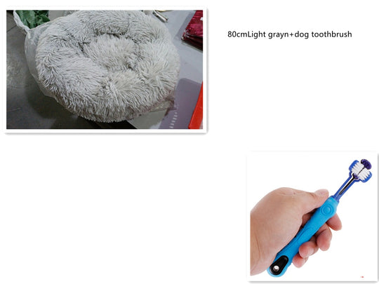 1 random color toothbrush pet plush dog brush in addition to bad breath tartar dental care dog cat cleaning supplies - Unique