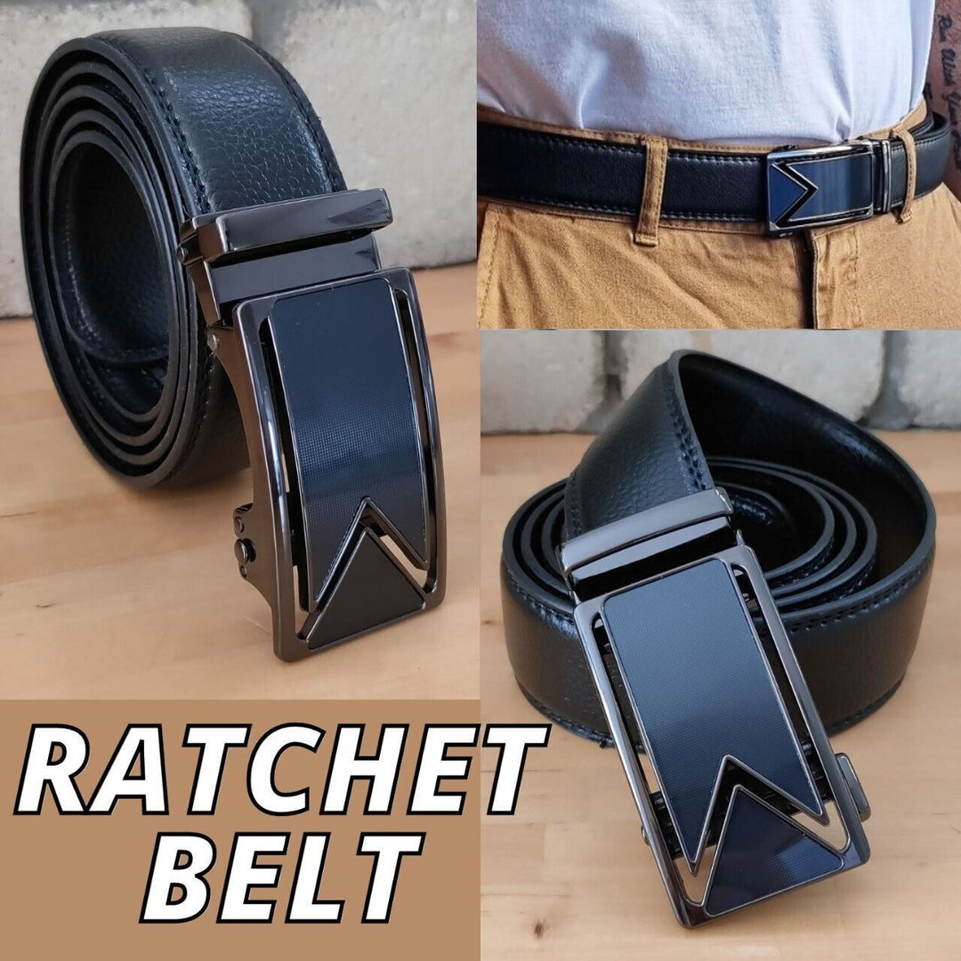 Men's Ratchet Belt Leather Mens Belt With Slide Buckle Ratchet Belts For Men USA - Unique