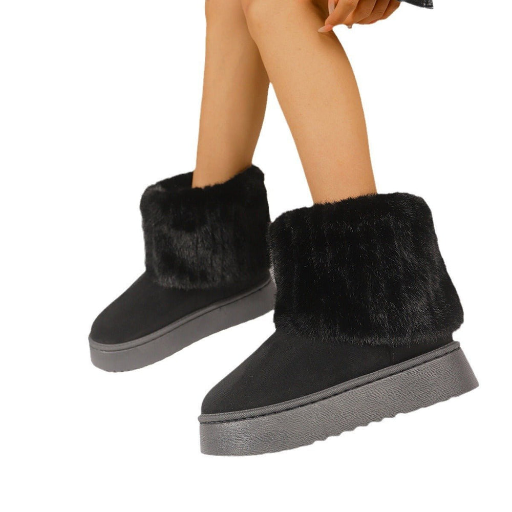 2024 Autumn And Winter Leisure Thick - soled Round Toe Furry Trousers Boots - Unique