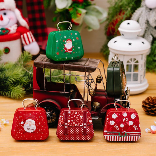 Christmas Decoration Supplies Tinplate Handbag Candy Box - Unique