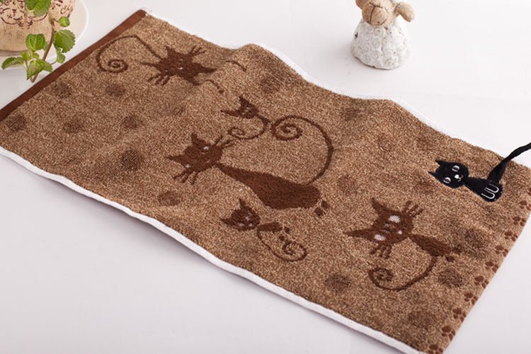 Tail Hook Cotton Cat Face Towel 25x50cm - Unique