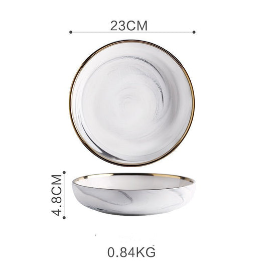 Marble Tableware Bowls Plates Rice - Unique