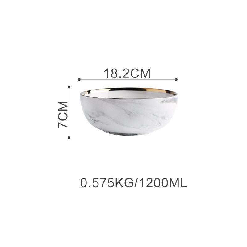 Marble Tableware Bowls Plates Rice - Unique