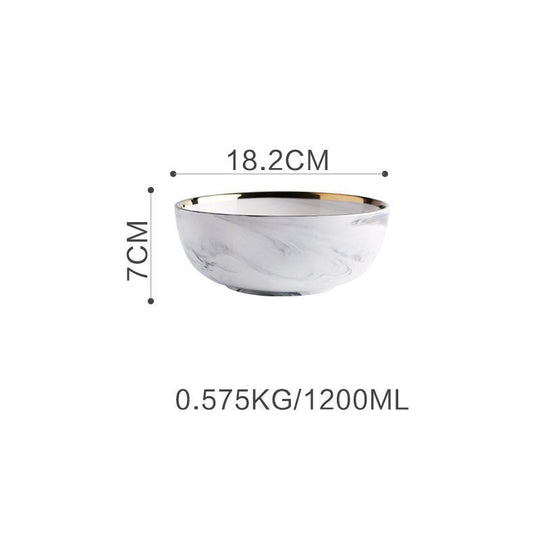 Marble Tableware Bowls Plates Rice - Unique