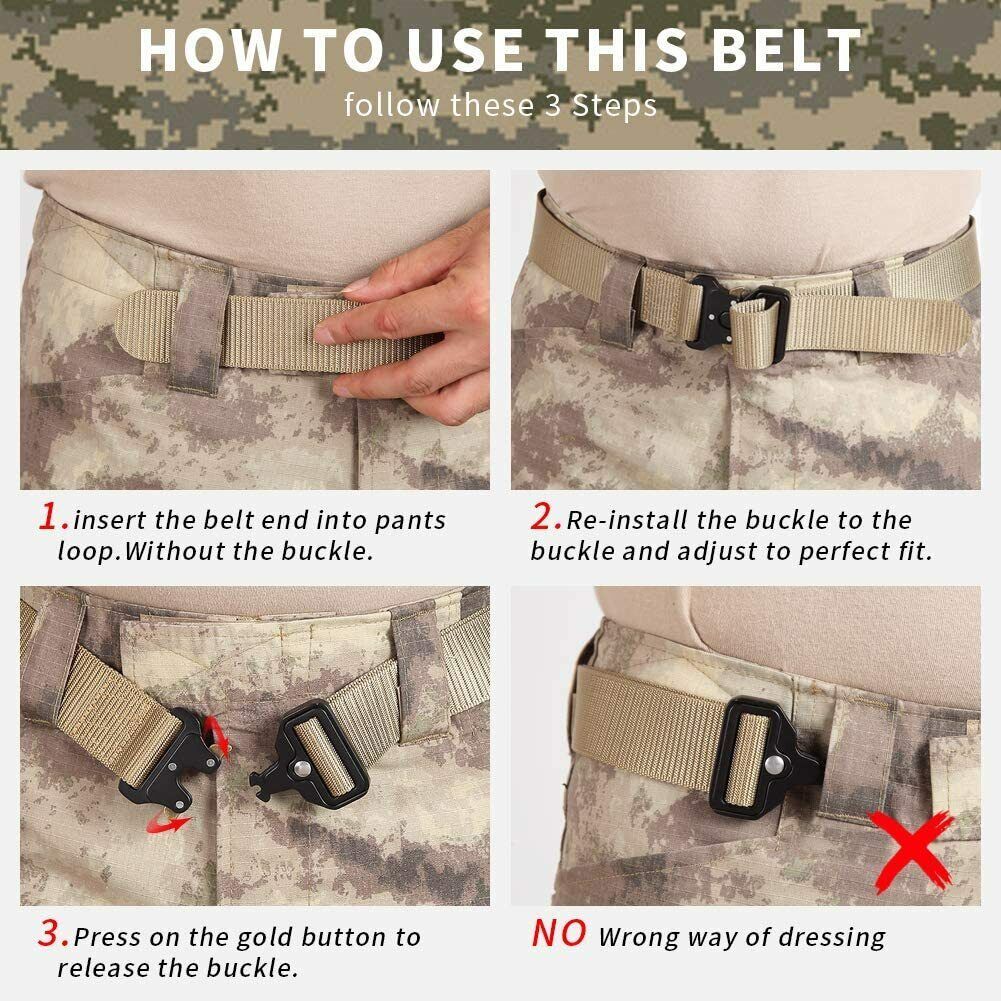 PREMIUM Men Casual Military Belt Tactical Waistband Rescue Rigger Nylon Belt USA - Unique