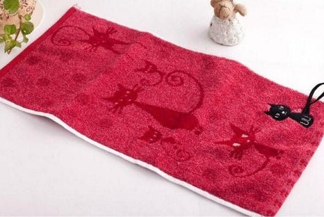 Tail Hook Cotton Cat Face Towel 25x50cm - Unique