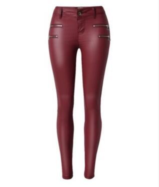 SLEEK - 2 VEGAN MID TO HIGH - WAISTED ECO - LEATHER LEGGINGS - Unique