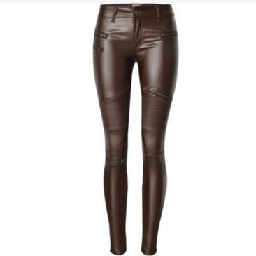 SLEEK - 2 VEGAN MID TO HIGH - WAISTED ECO - LEATHER LEGGINGS - Unique