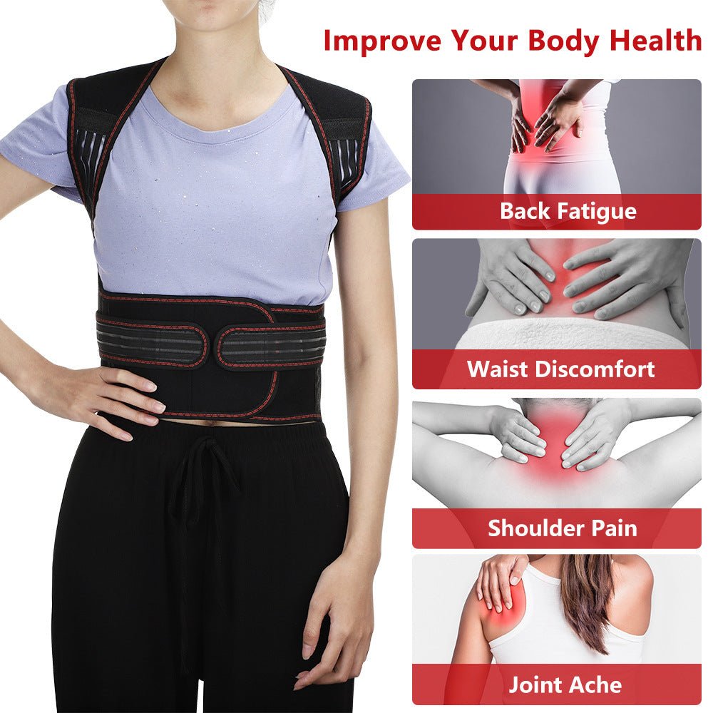 Magneticx Back Support Magnets Heating Therapy Belt Waist Brace Posture Corrector Spine Back Shoulder Lumbar Posture Correction 5.0 - Unique