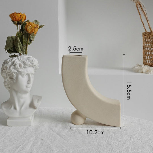 Simplicity Ceramic Vase Dry Flower Arrangement Home Decoration Ornament Living Room Display Art Vases - Unique