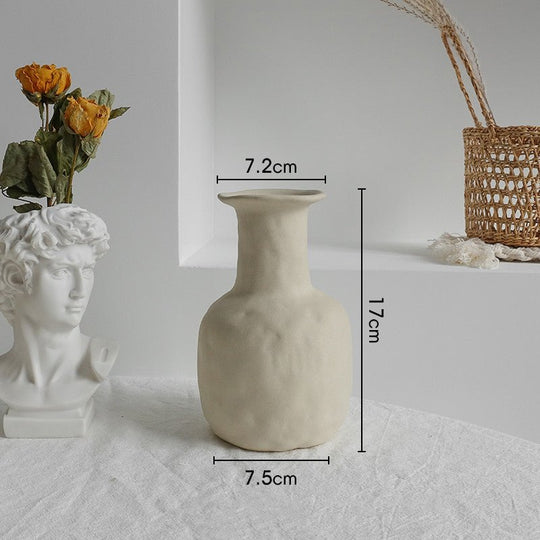 Simplicity Ceramic Vase Dry Flower Arrangement Home Decoration Ornament Living Room Display Art Vases - Unique