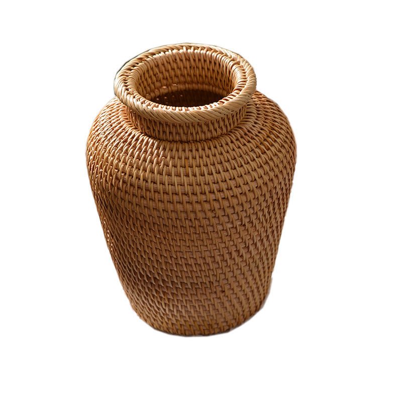 Rattan Woven Ornaments Floral Dry Vases Creative Vases Decorative Tabletop Flower Baskets - Unique