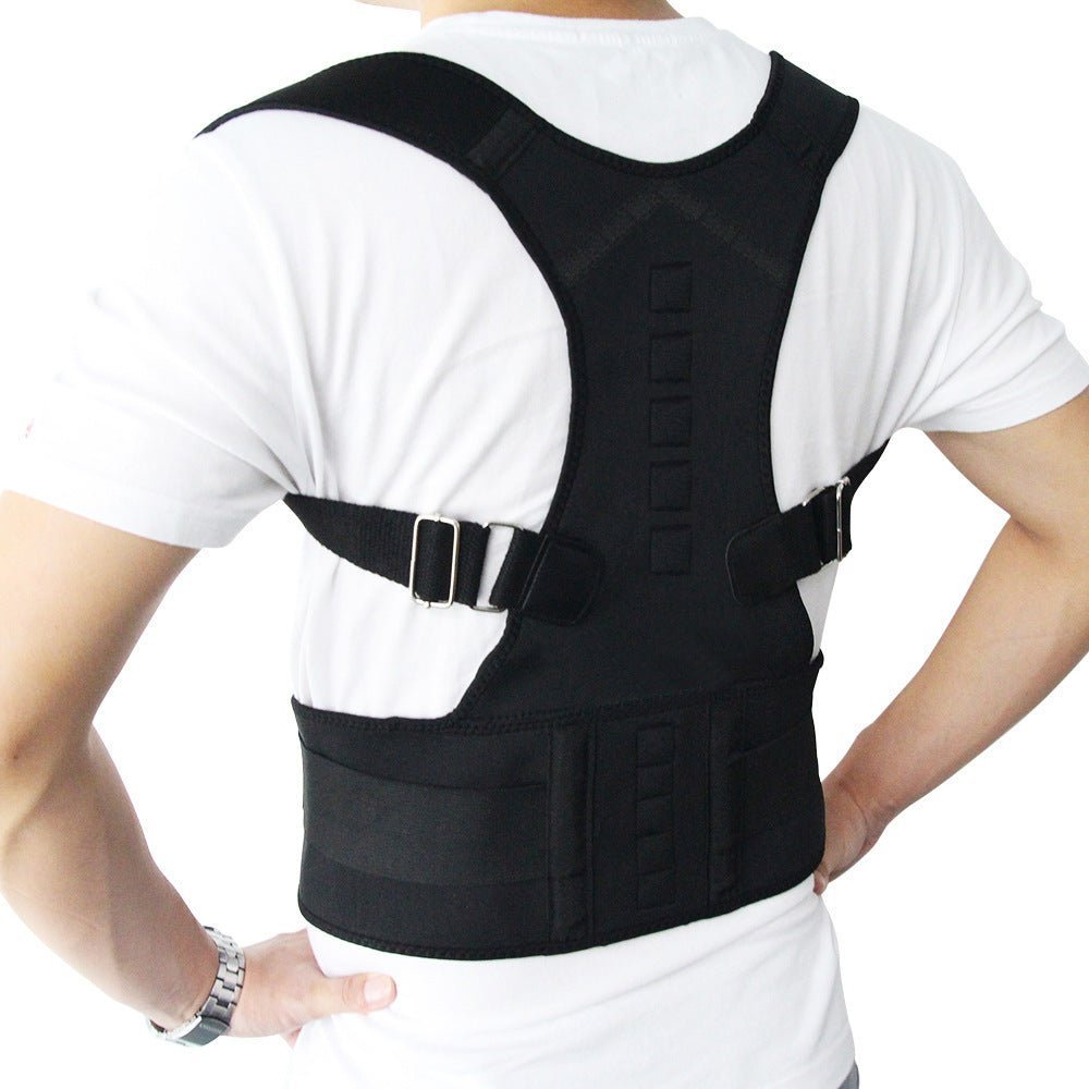 Adjustable Magnetic Posture Corrector Corset Back Men Body Shaper Brace Back Shoulder Belt Lumbar Support - Unique