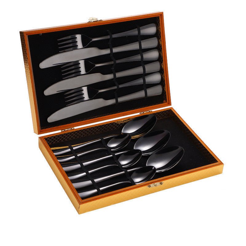 Stainless Steel Steak Cutlery Set Western Cutlery Cutlery Set Gift Box Wooden Box Cutlery - Unique