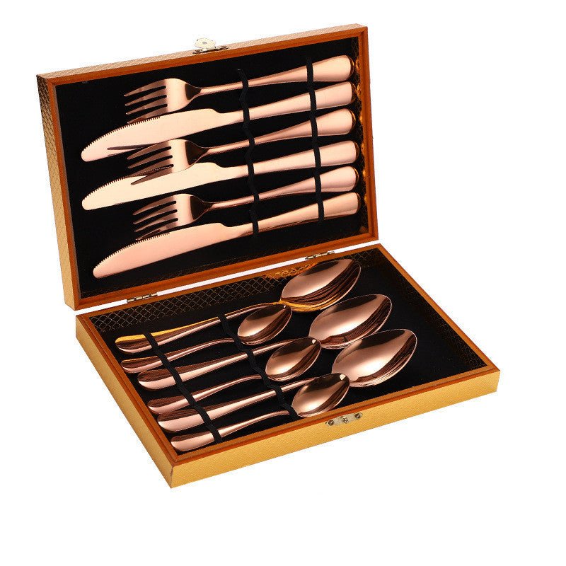 Stainless Steel Steak Cutlery Set Western Cutlery Cutlery Set Gift Box Wooden Box Cutlery - Unique