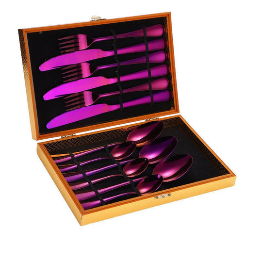 Stainless Steel Steak Cutlery Set Western Cutlery Cutlery Set Gift Box Wooden Box Cutlery - Unique