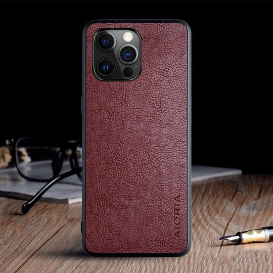 Compatible with Apple, Iphone 12 Pro Max Mobile Phone Case With Lychee Pattern Mobile Phone Case - Unique