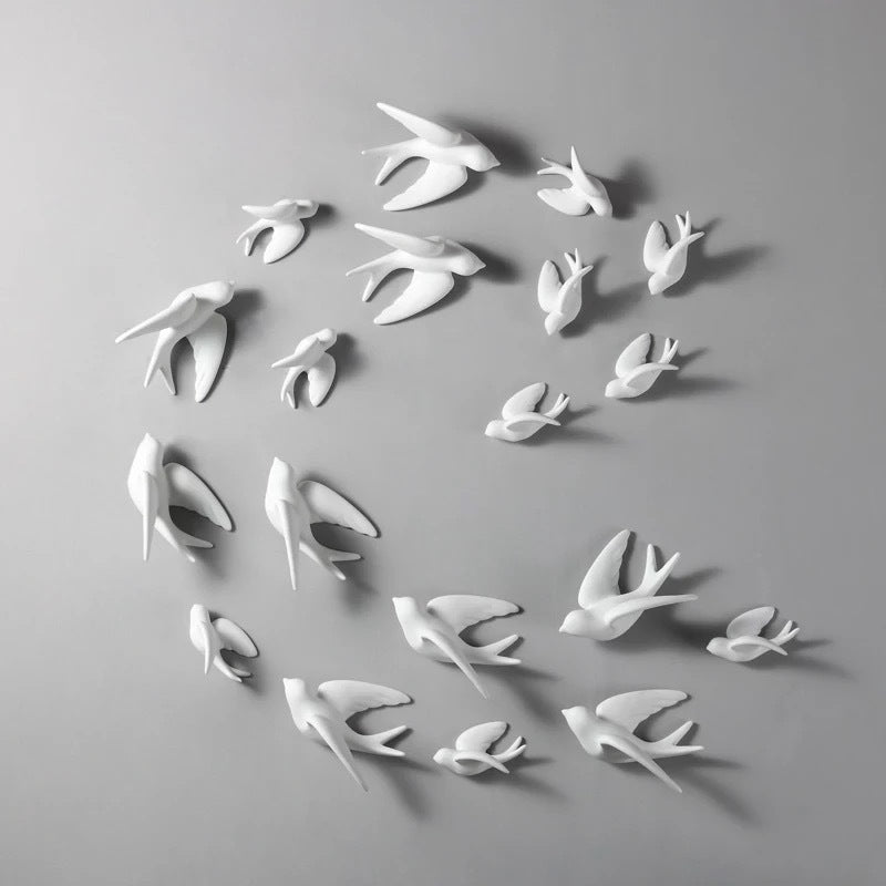 Ceramic Wall Hangings 3D Bird Decoration - Unique