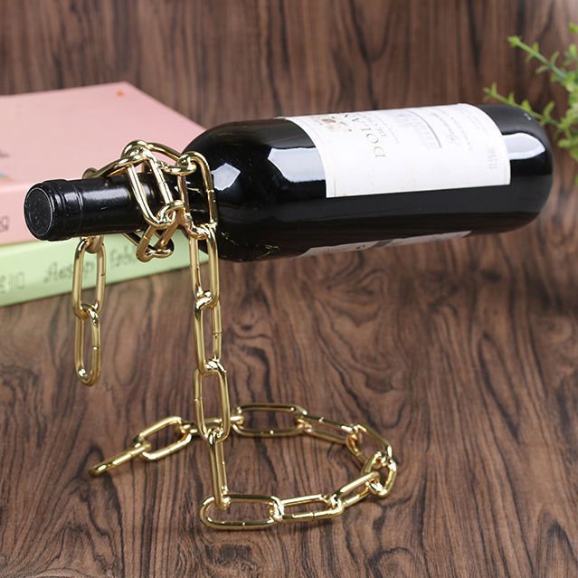 Suspended Wrought Iron Chain Red Wine Shelf Wine Bottle Decoration European Style - Unique