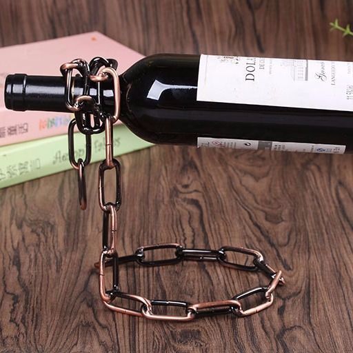 Suspended Wrought Iron Chain Red Wine Shelf Wine Bottle Decoration European Style - Unique