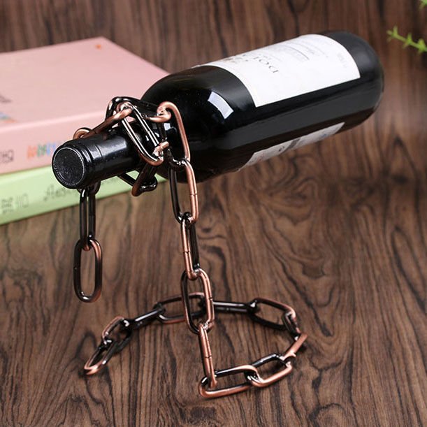 Suspended Wrought Iron Chain Red Wine Shelf Wine Bottle Decoration European Style - Unique