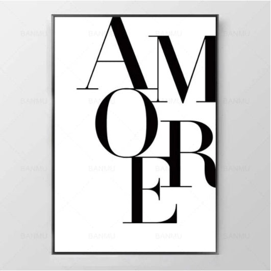 Love Amore Canvas Wall Art - Unique