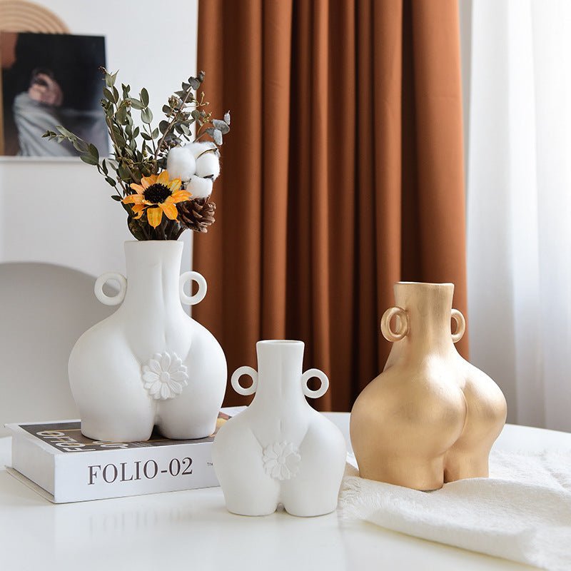 Nordic Human Body Ceramics Vases Home Decoration Accessories Office Dining Table Flower Arrangement Container Dried Flower Vases - Unique