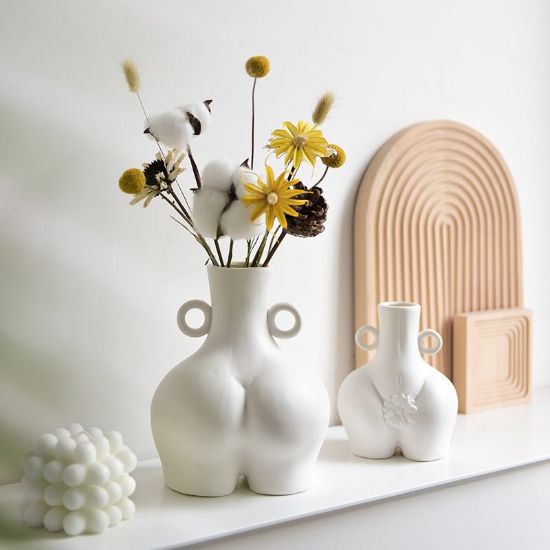 Nordic Human Body Ceramics Vases Home Decoration Accessories Office Dining Table Flower Arrangement Container Dried Flower Vases - Unique