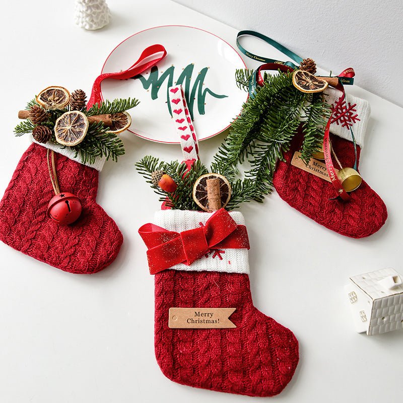 Christmas Decoration Knitted Christmas Stockings Scene Layout - Unique