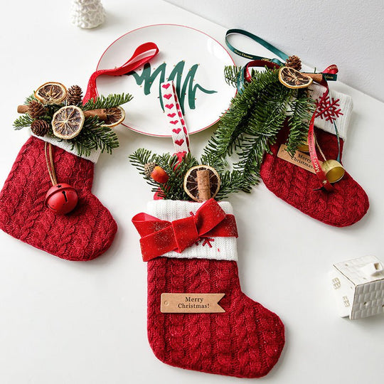 Christmas Decoration Knitted Christmas Stockings Scene Layout - Unique