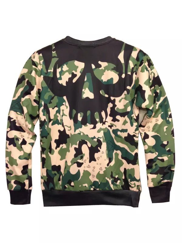 Autumn and winter new 3d stereo camouflage steamed sweater sweater head men and women loaded lovers wear youth clothes