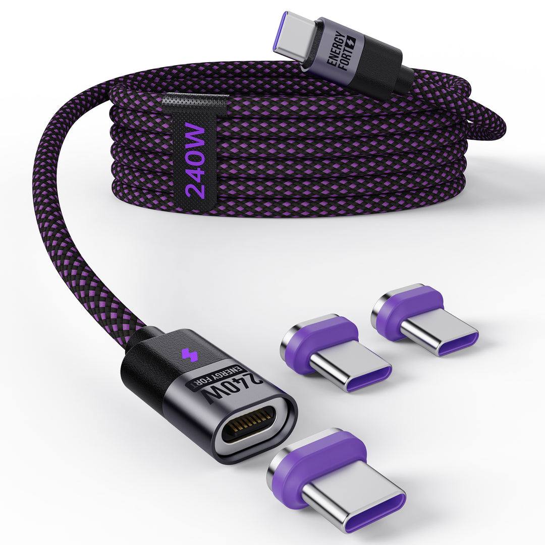 2024 Newest Product 240W Fast Charging PD3.1 Strong Nylon Braided 3 In 1 Magnetic Charging Data Cable - Unique