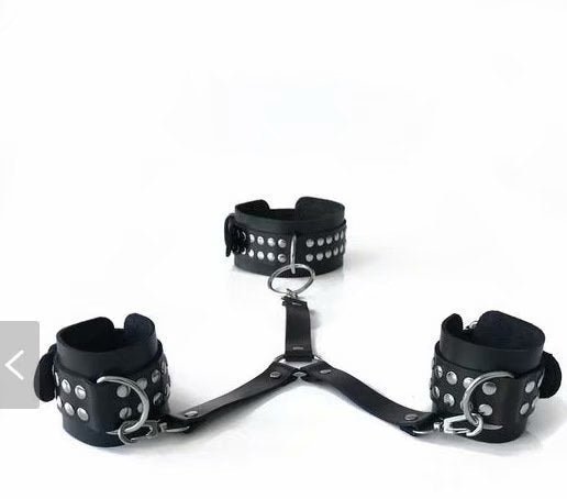 Adult products leather backhand neckcuffs - Unique