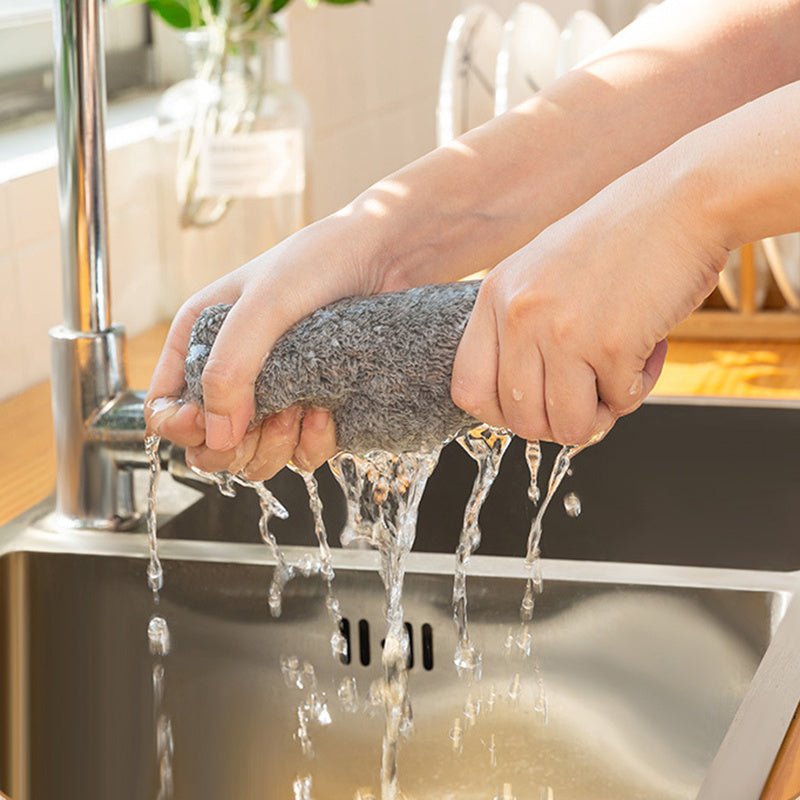 Japanese Style Bamboo Charcoal Towel Fine Fiber Dish Cloth - Unique