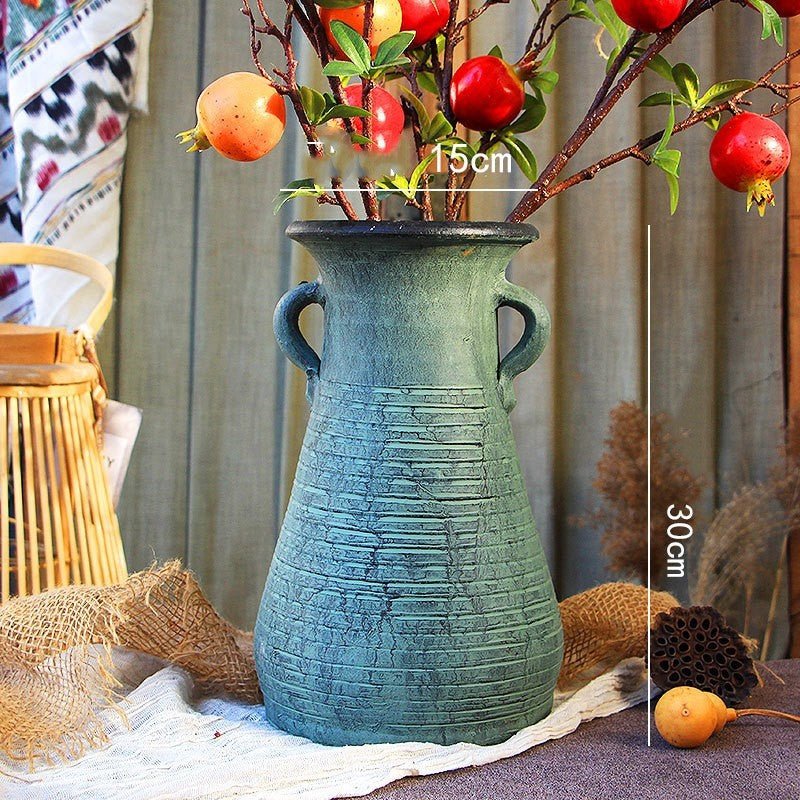 Ceramic Old Vases In The Living Room With Dried Flowers - Unique