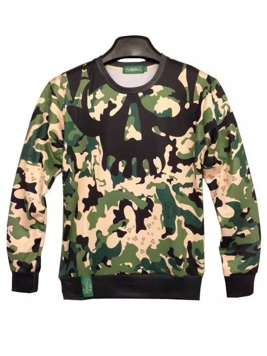 Autumn and winter new 3d stereo camouflage steamed sweater sweater head men and women loaded lovers wear youth clothes