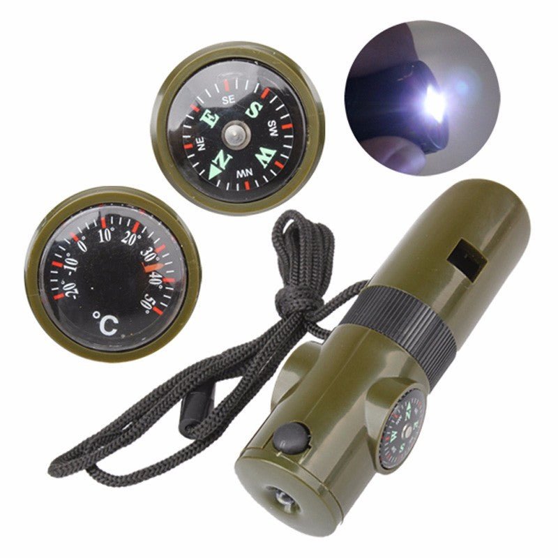 Off - the - shelf seven - in - one whistle multi - function compass survival whistle outdoor products - Unique