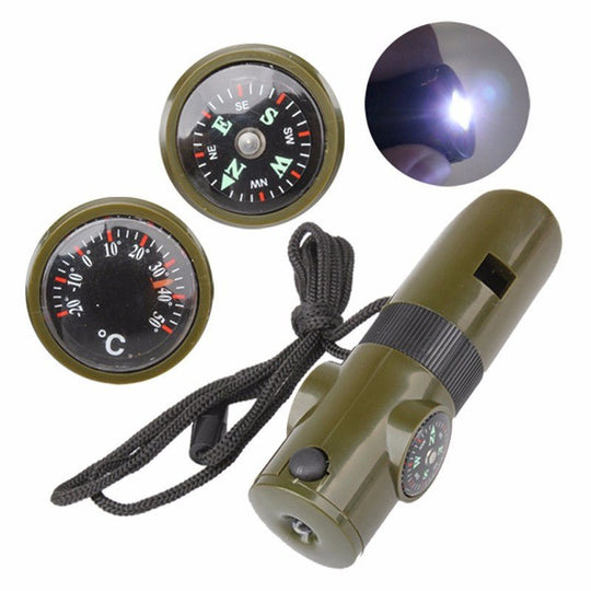 Off - the - shelf seven - in - one whistle multi - function compass survival whistle outdoor products - Unique