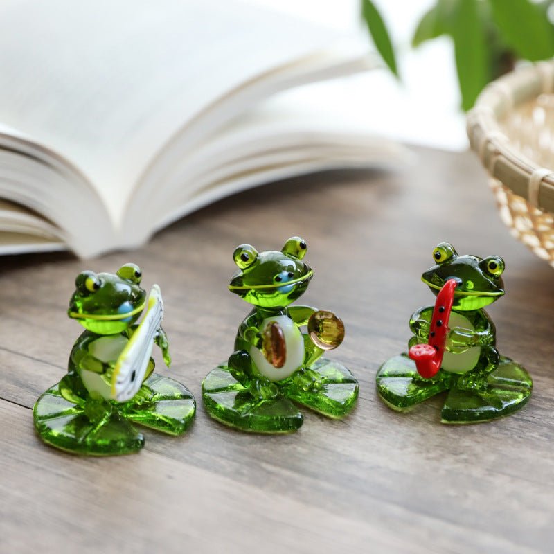 Home Decor Glass Frog Ornament Shape - Unique