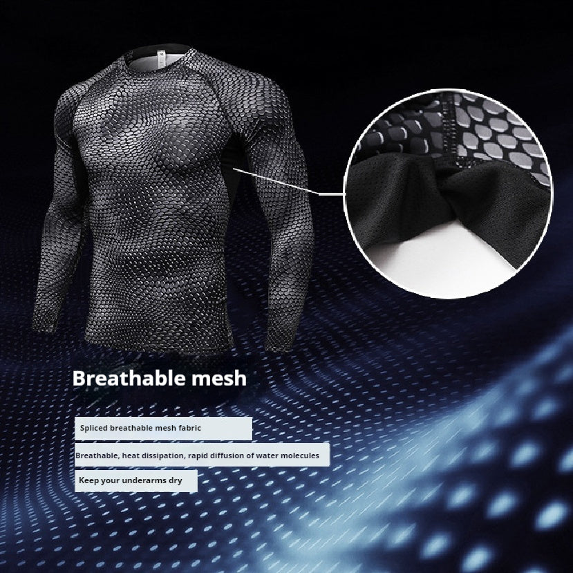 Sports Tight Men's Long Sleeve 3D Printing Training High Elasticity Moisture Absorption Quick-drying Workout Clothes