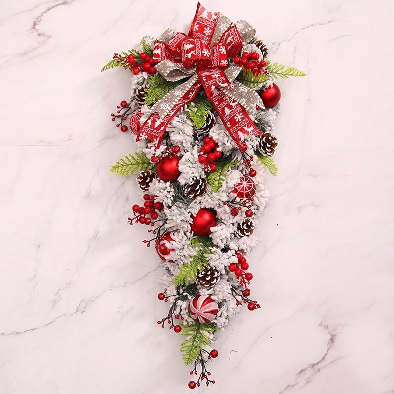 Upside Down Christmas Tree Rattan Door Hanging Garland Decoration Ornaments - Unique