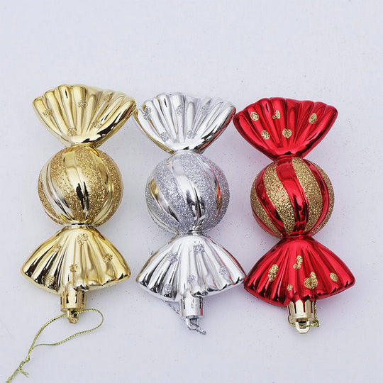 Christmas Decoration Gift Box Electroplating Candy Props Pendant 5 Pcs 1 Box - Unique