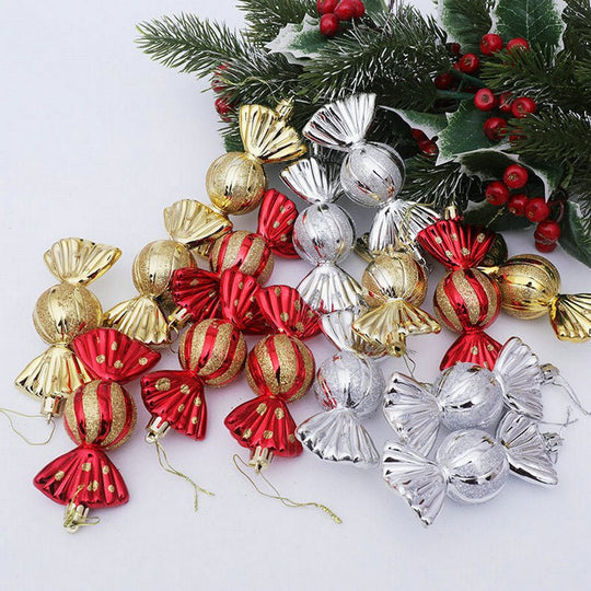 Christmas Decoration Gift Box Electroplating Candy Props Pendant 5 Pcs 1 Box - Unique