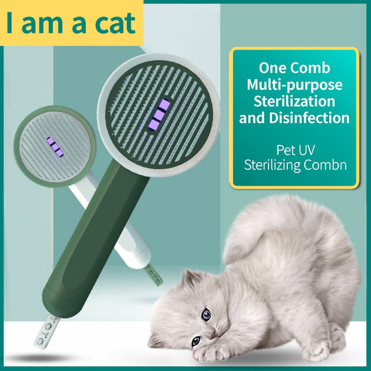 Pet Germicidal Sterilizing Comb Usb Rechargeable Cat Dog Automatic Hair Removal Brush Floating Beauty Comb Grooming Tool - Unique