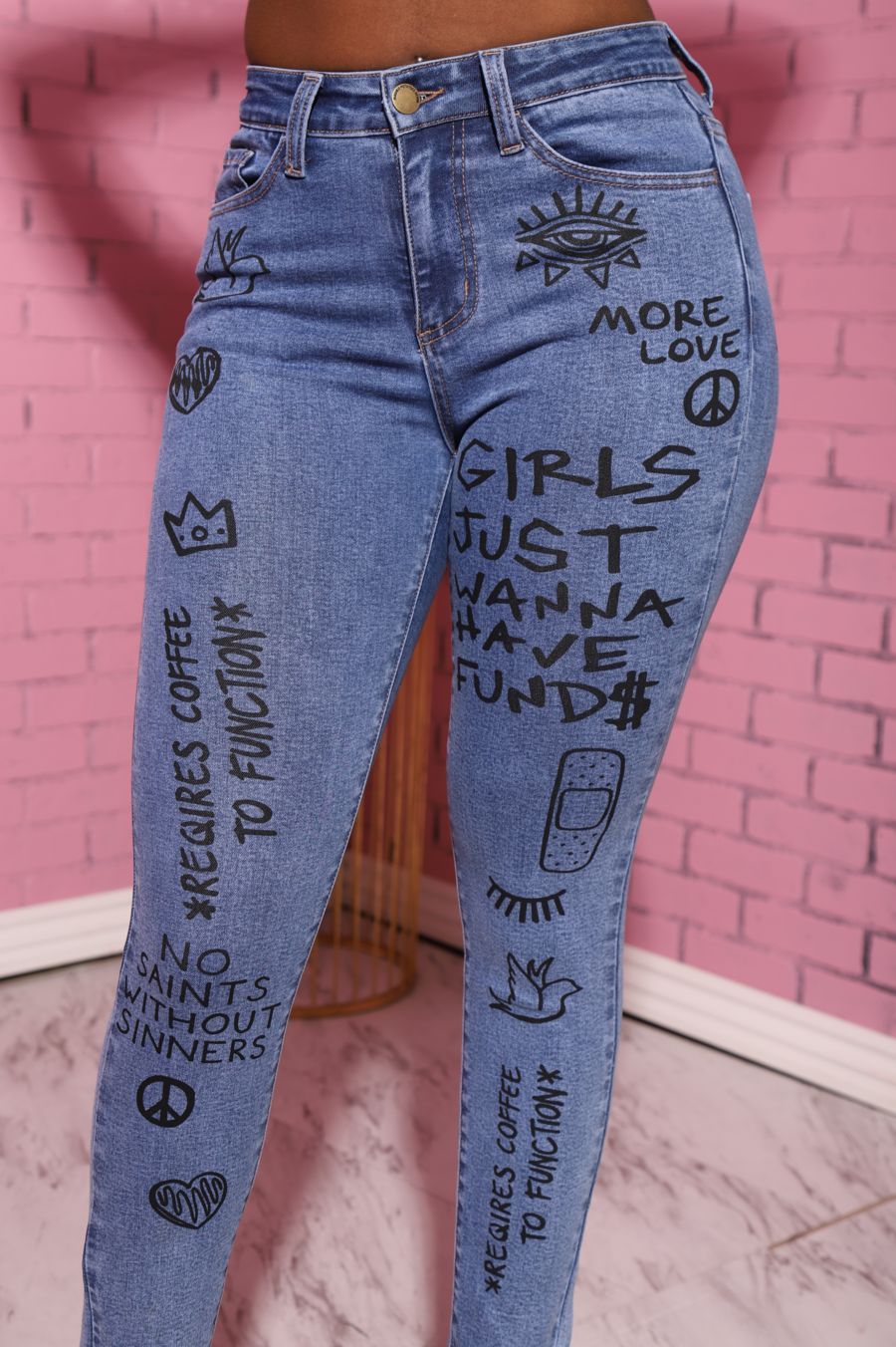 Hot sale printed jeans