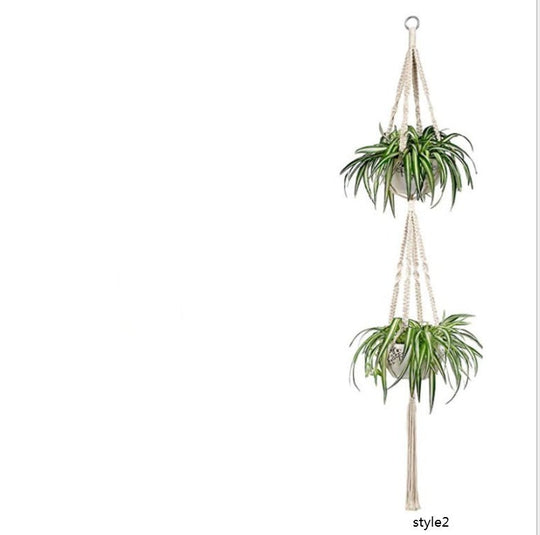 4 Pack - Macrame Hanging Baskets - Unique