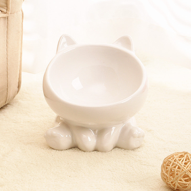 Ceramic Cat Bowl Cat Bowl Cat Food Bowl Neck Guard Oblique Mouth Dog Bowl Pet Bowl