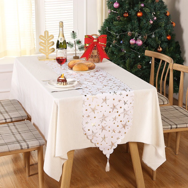 Christmas Snowflake Leaves Table Runner Table Decoration Decorations - Unique