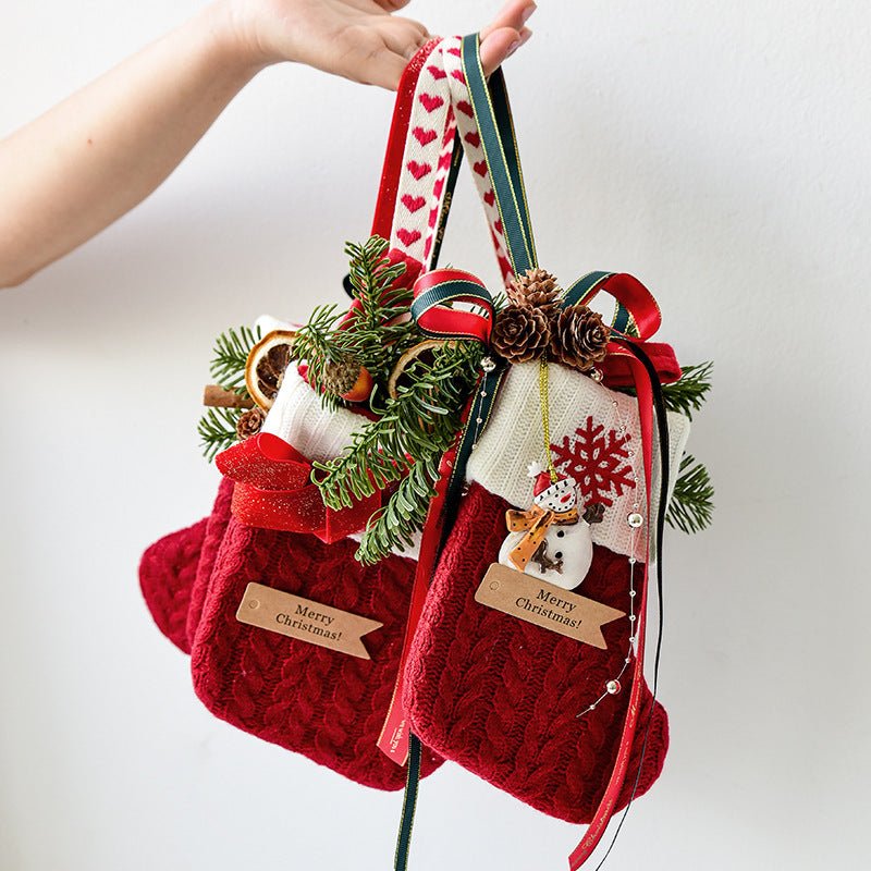 Christmas Decoration Knitted Christmas Stockings Scene Layout - Unique