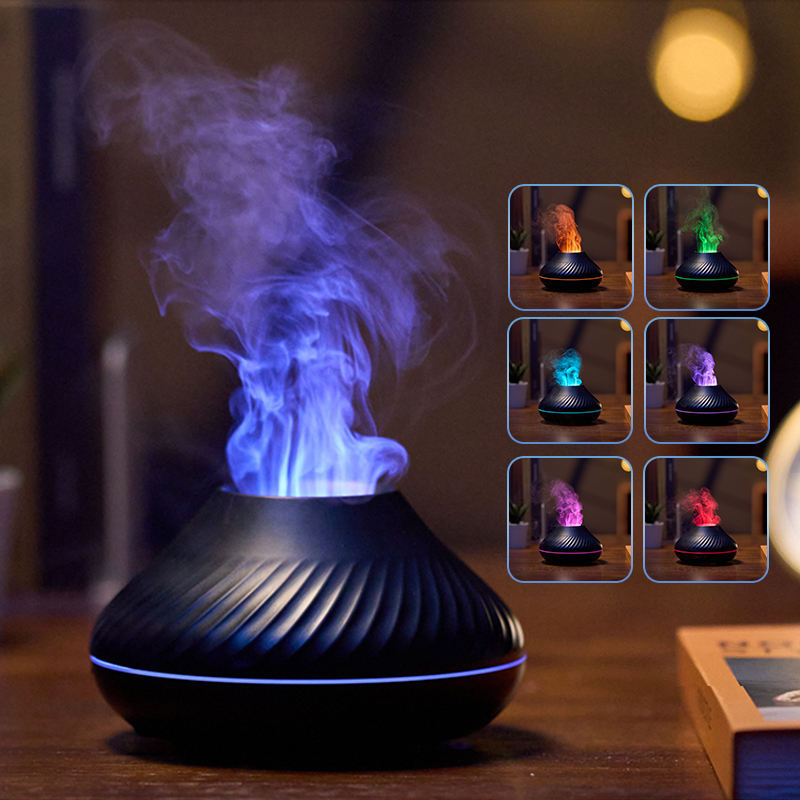 Newest RGB Flame Aroma Diffuser 130Ml 3d Colorful Flame Humidifier Fire Volcano Diffuser Flame - Unique Unique Unique Newest RGB Flame Aroma Diffuser 130Ml 3d Colorful Flame Humidifier Fire Volcano Diffuser Flame